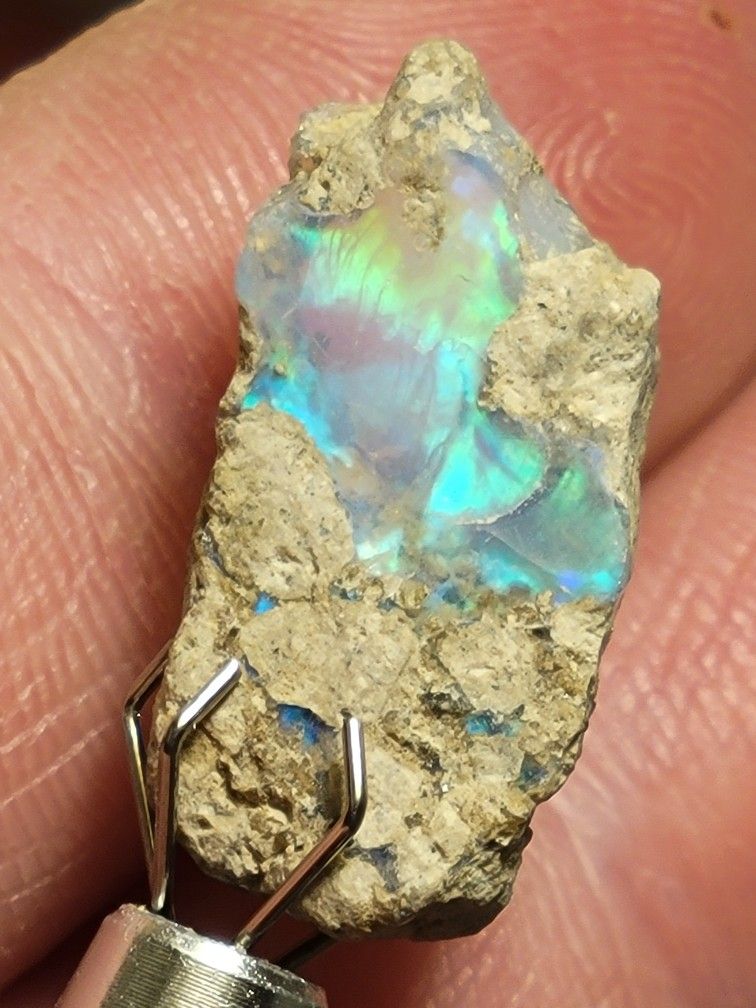 7.25ct Natural Teal Blue Ethiopian Fire Opal Rough Untreated Crystal
