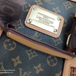 Men's Louis Vuitton Brown And Tan Leather Trimmed Monogrammed Carryall Bandolier Duffel 35