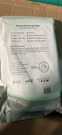 Breast milk bags