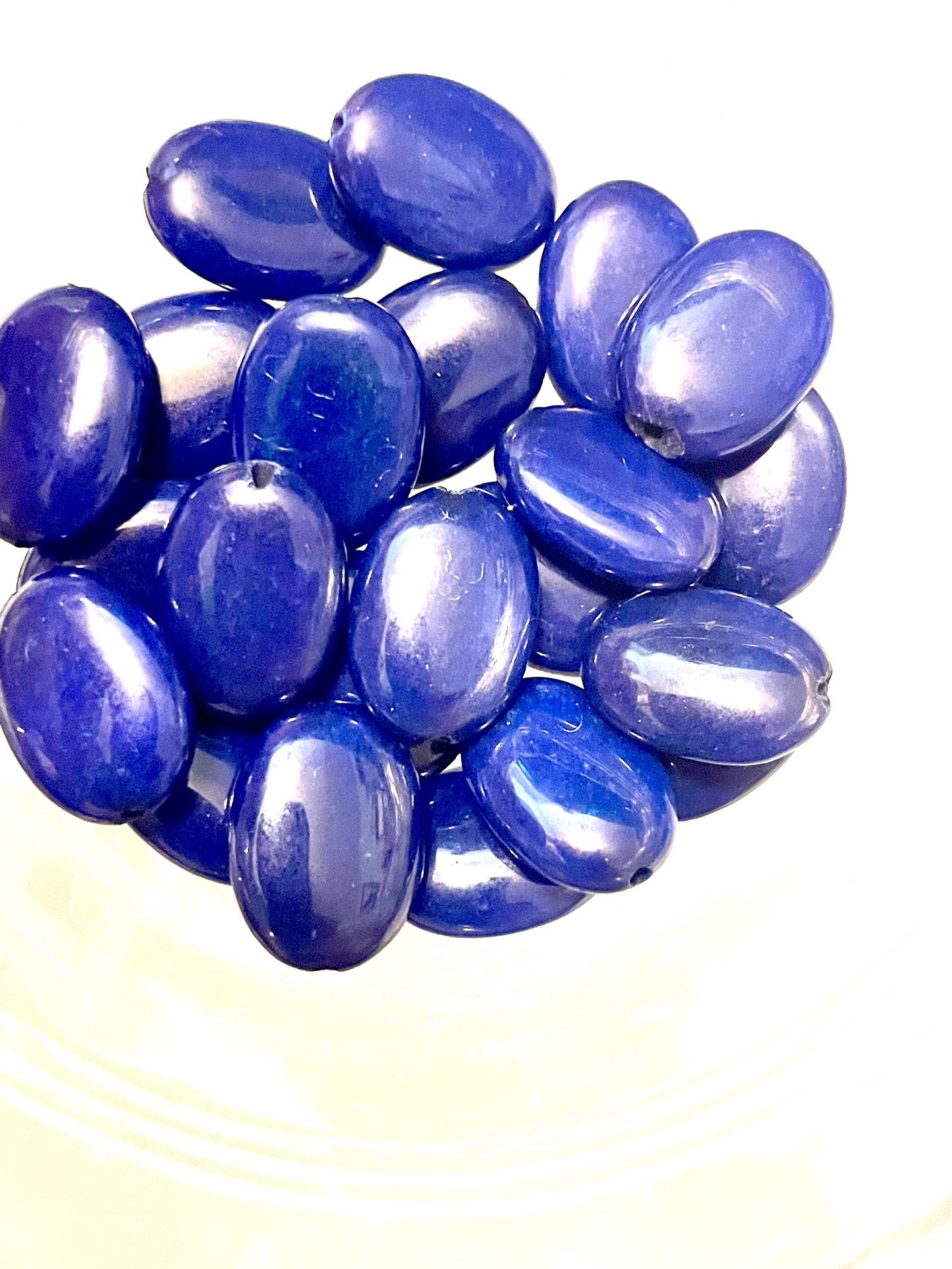 Lot Of 22 18mm Blue Beads Lapis??