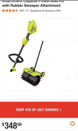 Ryobi 40v Powerhead With Rubber Sweeper