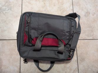 Gray and Red Laptop Messenger Bag
