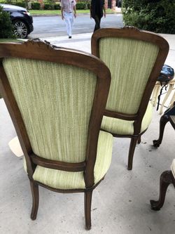 Dining or card table chairs -4 upholstered green