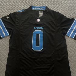 Jahmyr Gibbs Jersey Detroit Lions Men’s Large Black Stitched 