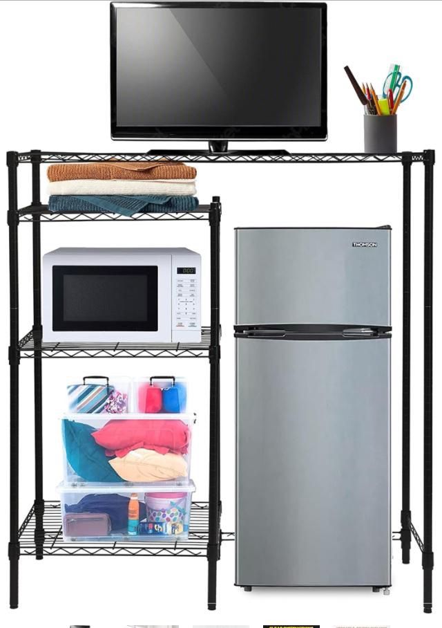 GlossyEnd Adjustable Dorm Wire Shelf, Dorm Organizing Wire Shelves, Dorm TV Wire Shelf, Metal Wire Shelf Versatile Storage and Organization Solution,