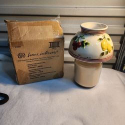 NEW VINTAGE 1990's HOME INTERIORS CHERRIES & LEMONS CERAMIC CANDLE TOPPER Shade