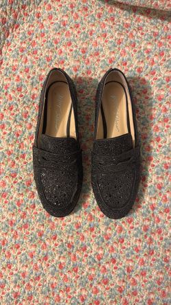 Black Rhinestone Loafers - Betsey Johnson