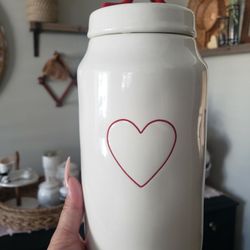 Rae Dunn Red Heart Canister