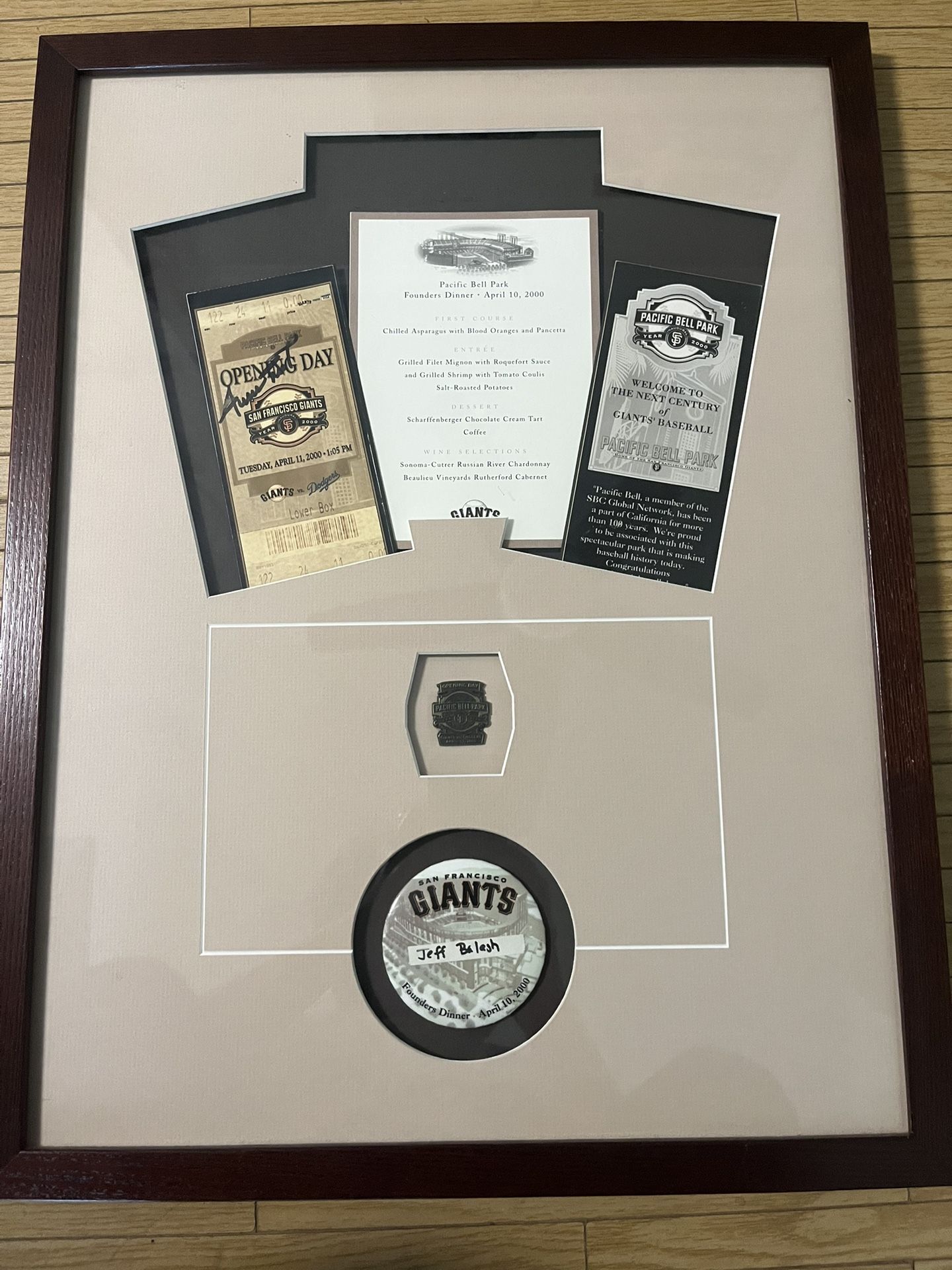 San Francisco SF Giants Pacific Bell Park April 2000 Opening Day Tickets, Pins, Souvenirs