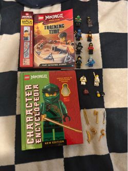 Ninjago lot (books, minifigures, and pieces)