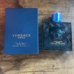 Versace Eros EDT 3.4 Oz 100ml Almost Perfect Condition 