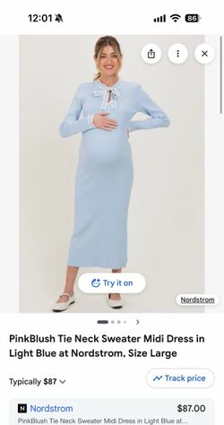 Blue Maternity Sweater Dress