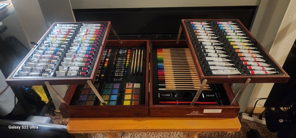 Art 101 Art Set 149 Pieces Wood Case Box