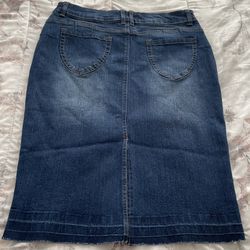 NWT Labijou Blue Pencil Knee Length Jean Skirt, size 3X