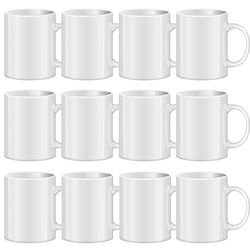 TANGLONG Sublimation Mugs Blank, Tazas Para Sublimacion, White Ceramic Sublimation Cups, Bulk Mugs for Coffee, Tea, Latte, Soup, Milk, Hot Cocoa 11 oz