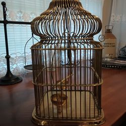 Vintage Solid Brass Bird Cage