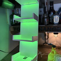 wall book shelves with lights and remote