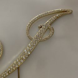 Gold J cake topper