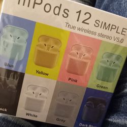 Lot Of 21 pcs.  Imnpods 12 Simple Wireless Bluetooth White Color New 