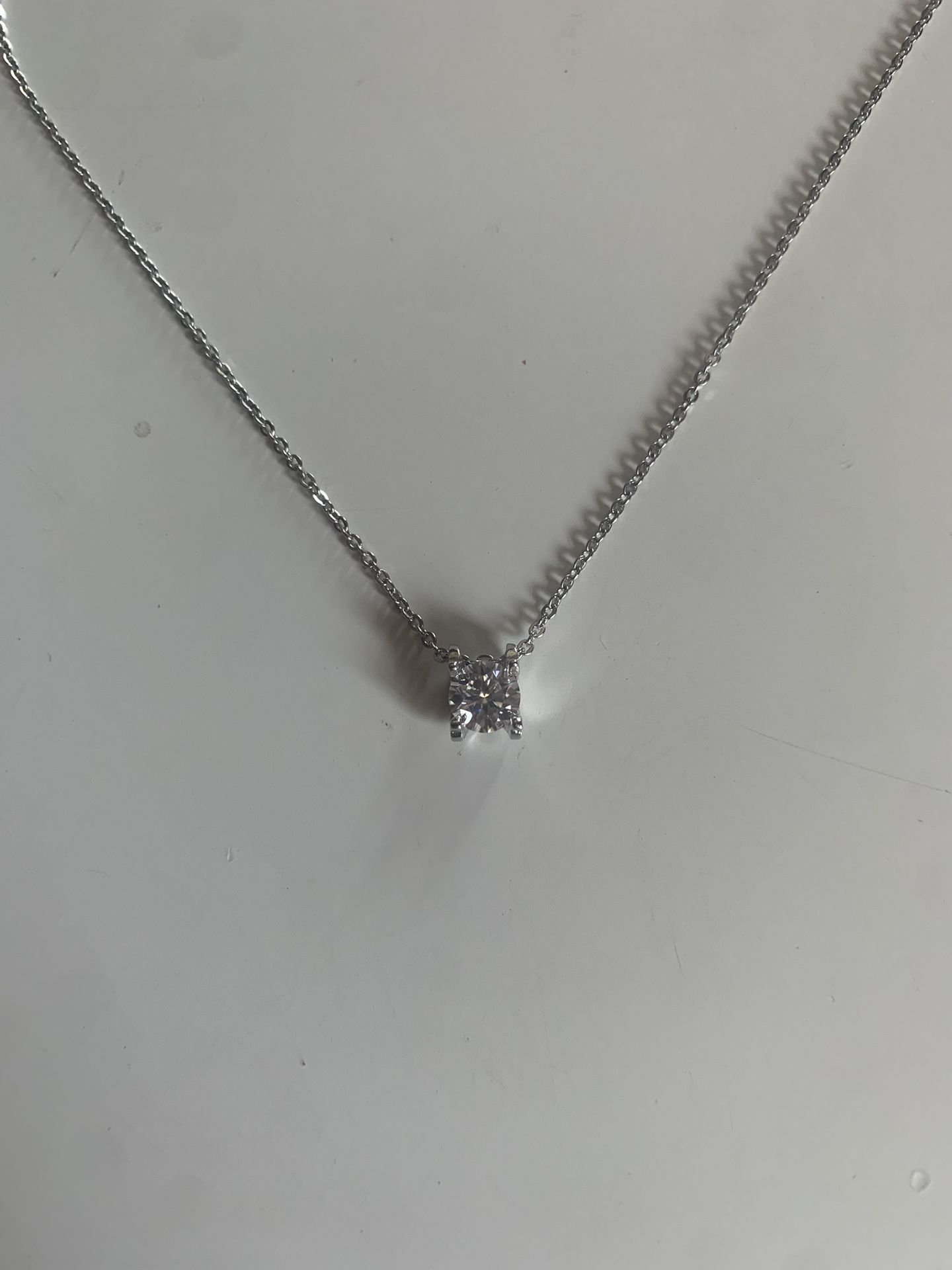Moissanite Silver Stud Necklace