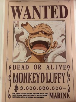 🏴‍☠️ One Piece Luffy Gear 5 Wanted Poster 40x60cm 🏴‍☠️