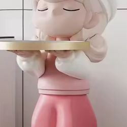 Cute pink tray statue