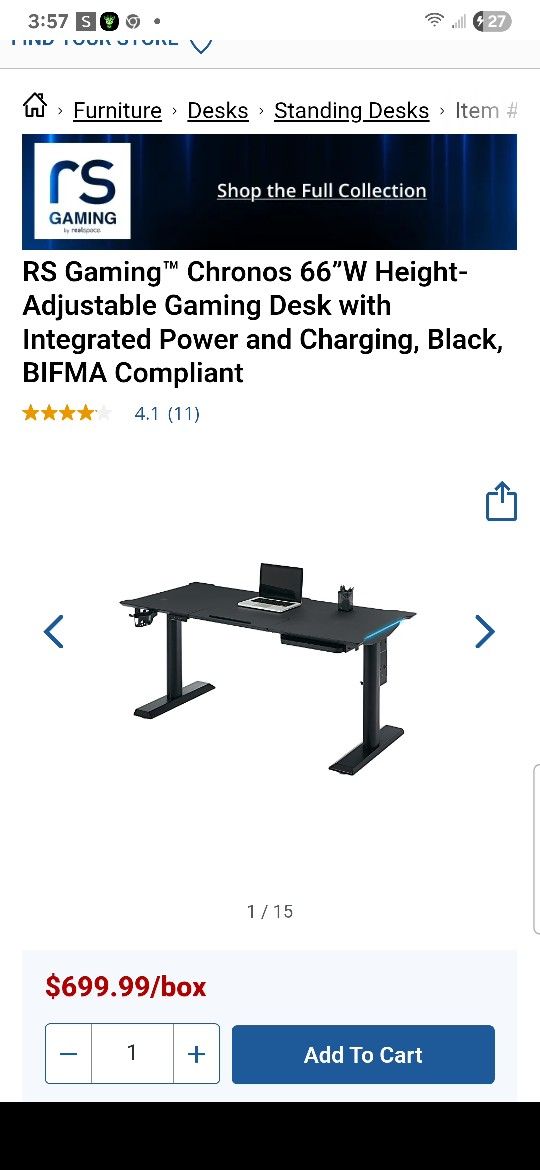 Adjustable Gaming/computer Desk /TV Stand