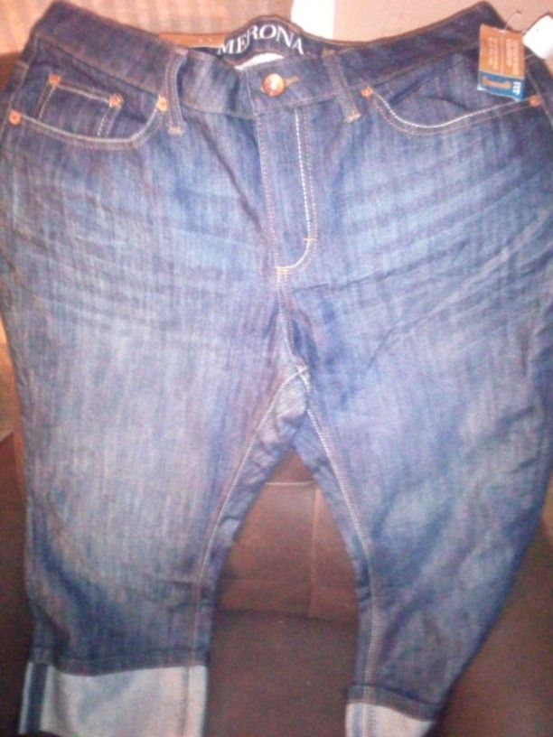 Women's New W Tags Merona Cropped Jeans Sz 12