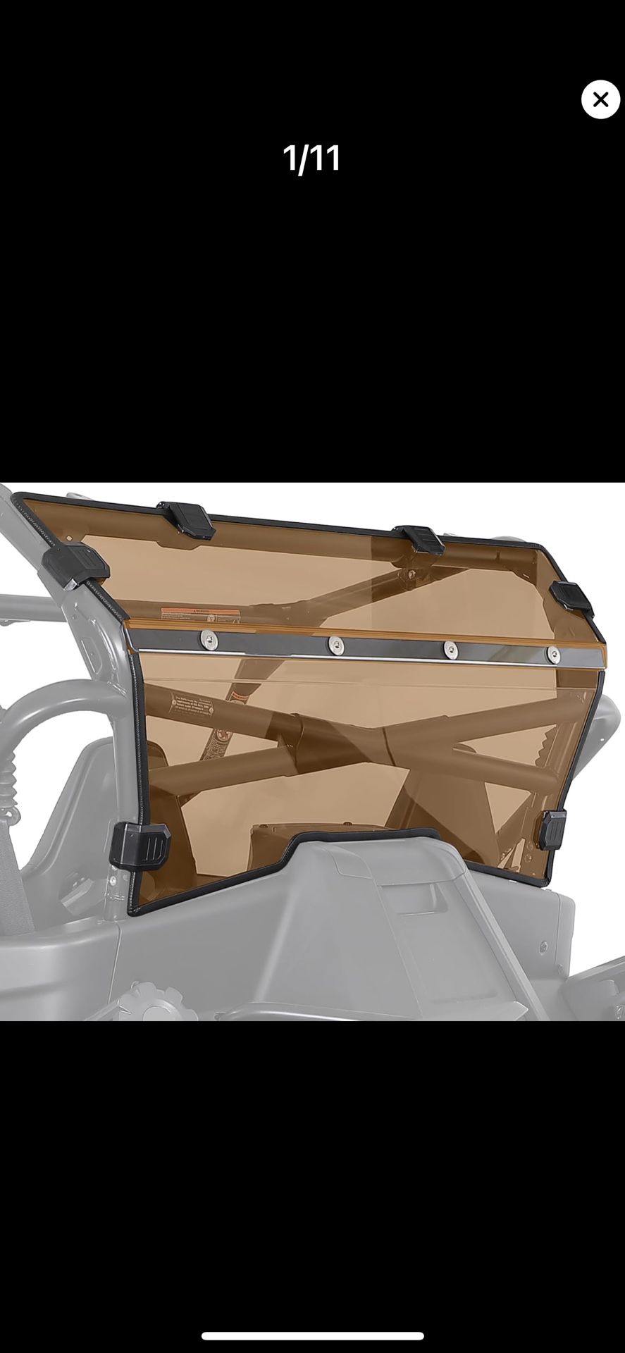 KEMIMOTO Tinted Rear Windshield Pre-Installed Rubber Strip Compatible with CFMOTO ZForce 950 H.O, H.O.E.X. 2022-2024 / 20-22 ZForce 950 Sport G1 Winds