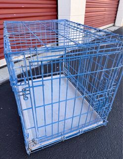 Blue Folding Wire Dog Crate