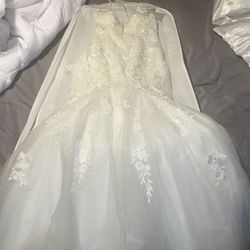 Ivory Wedding Dress Strapless Mermaid