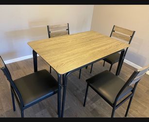 Selling Sleek Modern Gray Table with 4 chairs