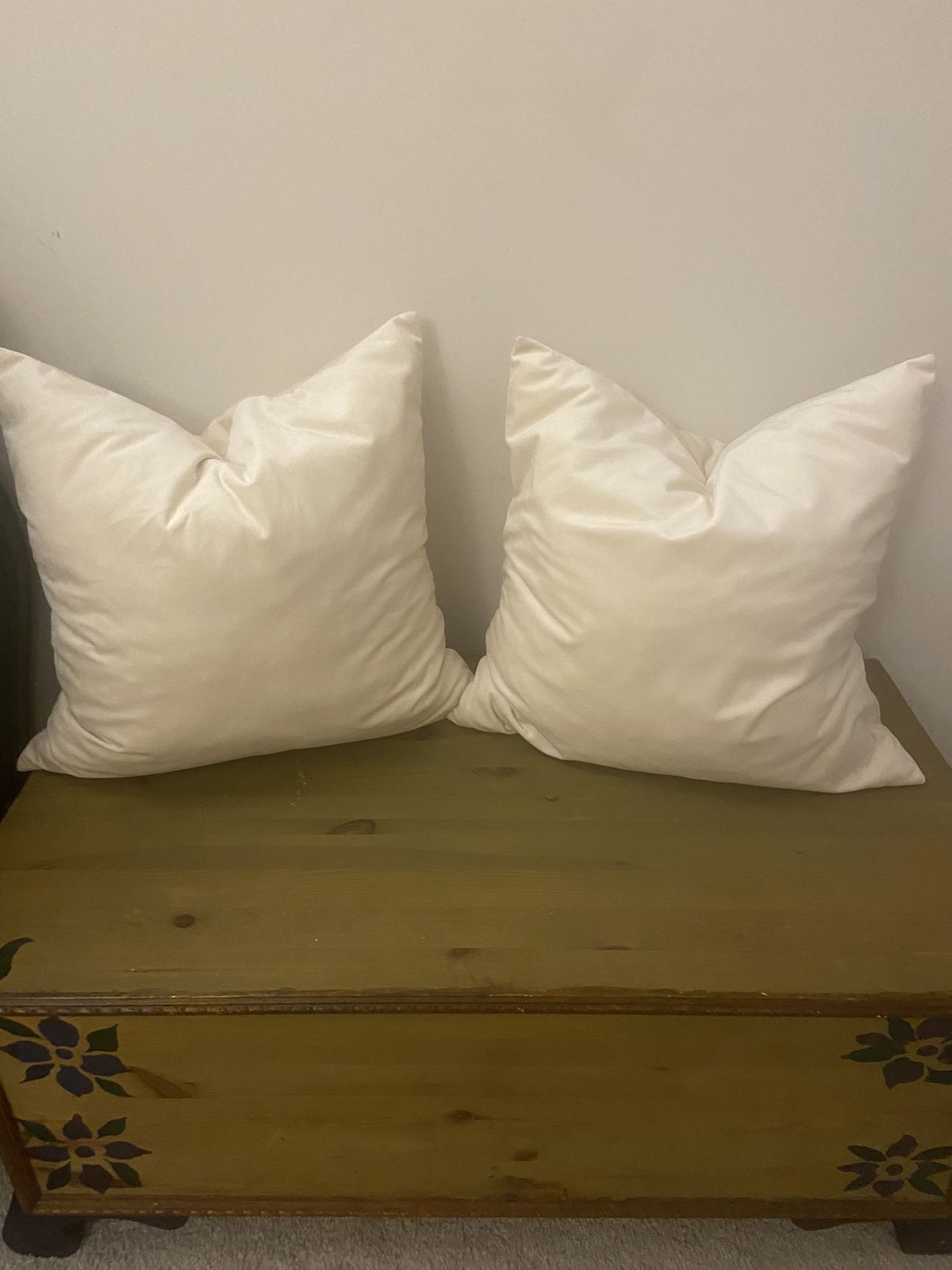 Ivory Faux Velvet Pillows