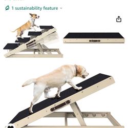 New Dog Ramp, Adjustable Steps for High Bed, Folding Stairs Beds, Small & Large Dogs, Ramp Car with Non-Slip Surface, Wooden and Couch