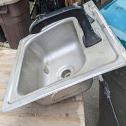 ELKAY Stainless Steel Sink Matte Black KOHLER Faucet (RV/Camper/Tiny Home)