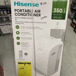 Hisense 8000 BTU DOE 115-Volt Vented Medium Room Smart Portable Air Conditioner Remote Included
