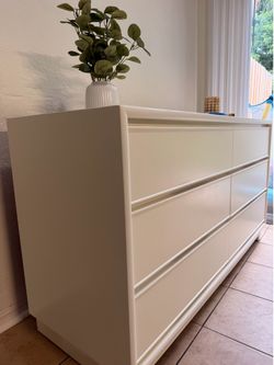 Vintage Kroehler 6-Drawer Dresser – Warm Ivory / Modern Japandi Style