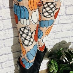 NEW Womens Pumpkin Leggings Soft As Lularoe OS/TC/TC2 