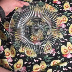 Antique ribbed Sunburst plate 10 In