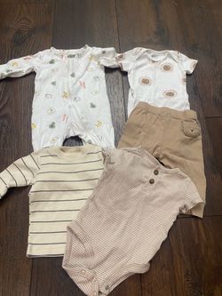 Lot of 5 boys sleeper shirts and pants size 6 months by carters #13