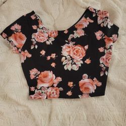 F21 Rose Crop Top