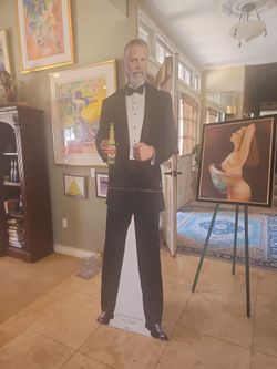 Cardboard cut out "the most intrestung man in the world"