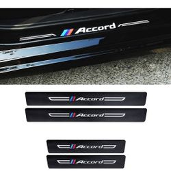 For 4PCS Honda Accord Threshold Protection Sticker Carbon Fiber Sticker Decorative, Car Door Threshold Protector, Car Door Sill Decoration Scuff Plate