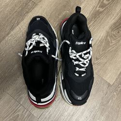 Balenciaga Triple S Sneakers – Black/Red/White – Size 12 (EU 45)