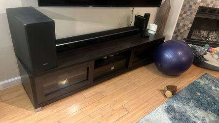 Brown Wood TV Console Wood Table