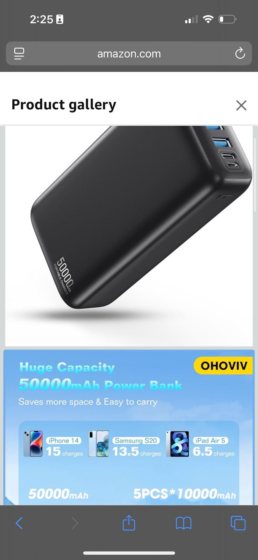 Portable Charger 50000mAh Power Bank - 22.5W Fast
