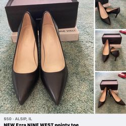 NEW Ezra Black point Heels! Still In Box