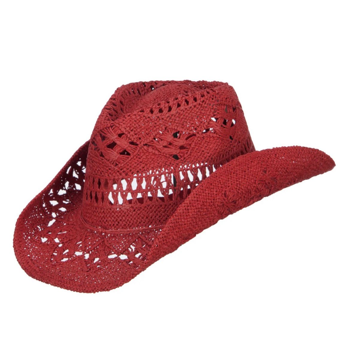 New! Gorgeous Red Straw Cowboy Hat
