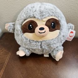 NWT Round Grey Racoon Plushie