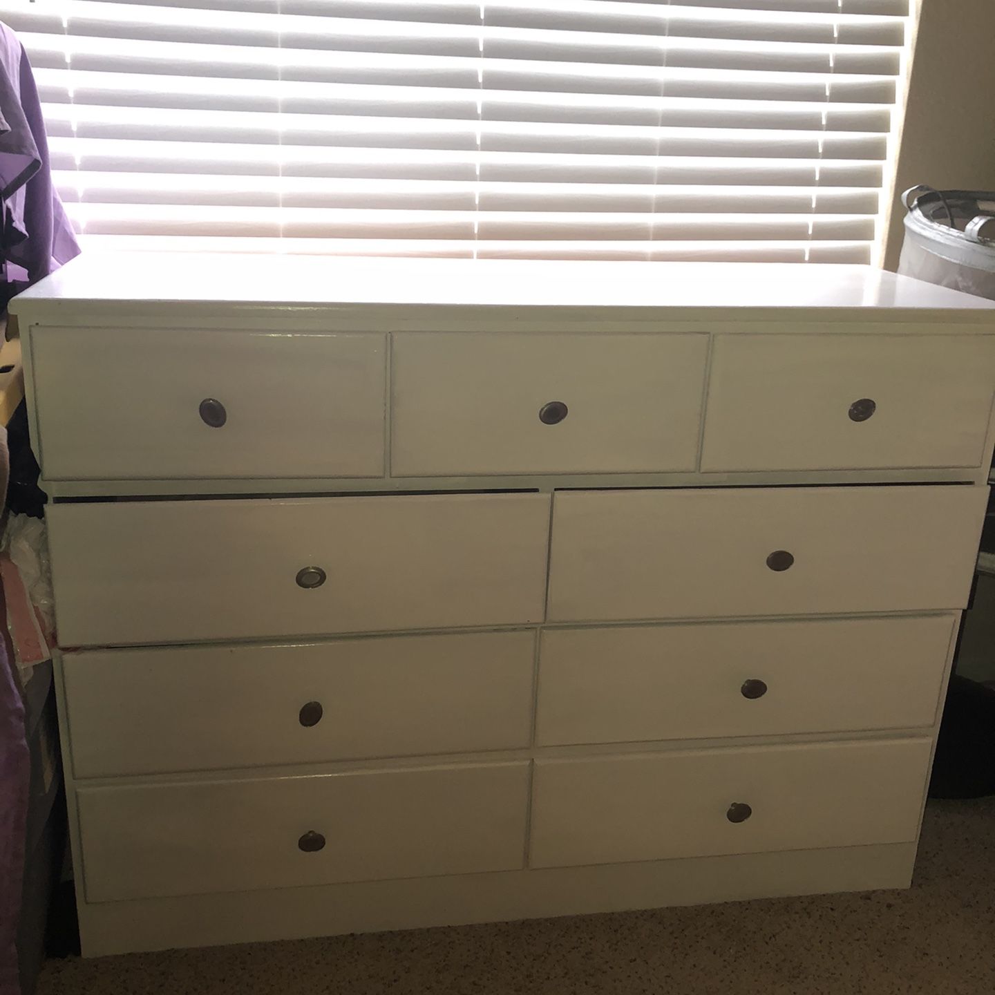 white wood dresser